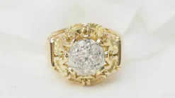Bague Tank or jaune et diamants