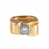 Bague Tank or jaune et Diamant