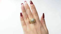 Bague Tank or jaune et diamants