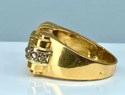 Bague TANK or jaune et diamants