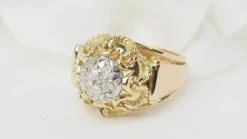 Bague Tank or jaune et diamants