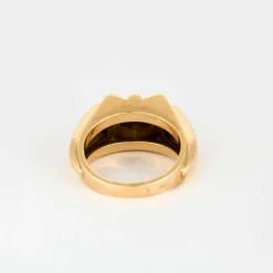 Bague Tank or jaune et diamants