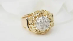Bague Tank or jaune et diamants