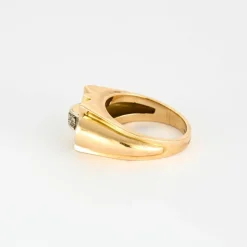 Bague Tank or jaune et diamants