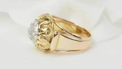 Bague Tank or jaune et diamants