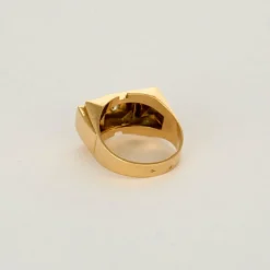 Bague Tank or jaune et diamant
