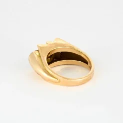 Bague Tank or jaune et diamants