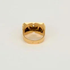 Bague Tank or jaune et diamant