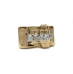 Bague Tank Or jaune, Platine & Diamants