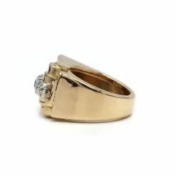 Bague Tank Or jaune, Platine & Diamants