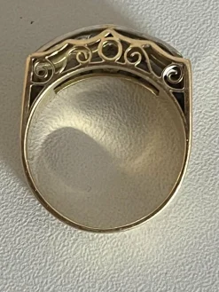 Bague Tank Or Jaune Platine Diamants