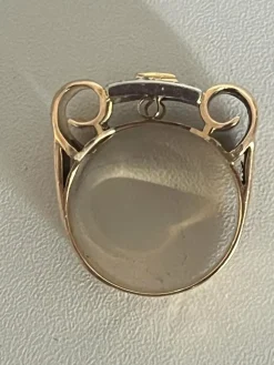 Bague Tank Or Jaune Platine Emeraude Diamants