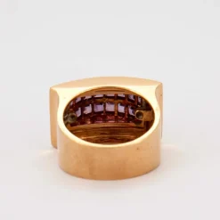 Bague Tank Or Jaune, Rubis
