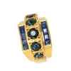 Bague Tank Or jaune Saphirs