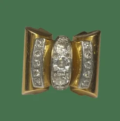 BAGUE TANK OR PLATINE DIAMANTS