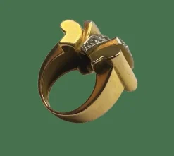 BAGUE TANK OR PLATINE DIAMANTS