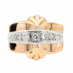 Bague Tank Or rose Diamant