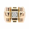 Bague Tank Or rose Diamant