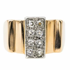 Bague Tank Or rose Diamant
