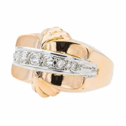 Bague Tank Or rose Diamant