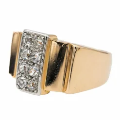 Bague Tank Or rose Diamant