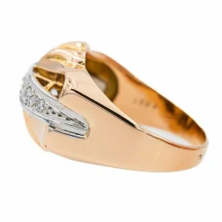 Bague Tank Or rose Diamant