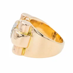 Bague Tank Or rose Diamant