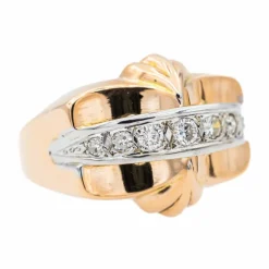 Bague Tank Or rose Diamant