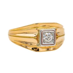Bague Tank Or rose Diamant