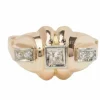 Bague Tank or rose et diamants