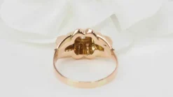Bague Tank or rose et diamants
