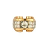 Bague tank or rose et gris et diamants