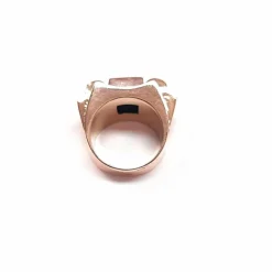Bague Tank or rose et saphir