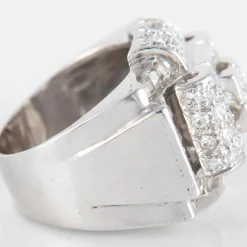 Bague Tank Platine Diamants