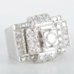 Bague Tank Platine Diamants