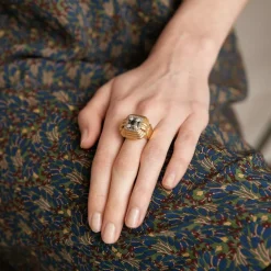 Bague Tank Saphir Diamants