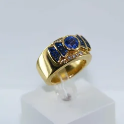 Bague tank saphirs et diamants