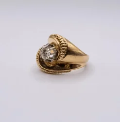 Bague Tank Vintage Or 18K & Diamants