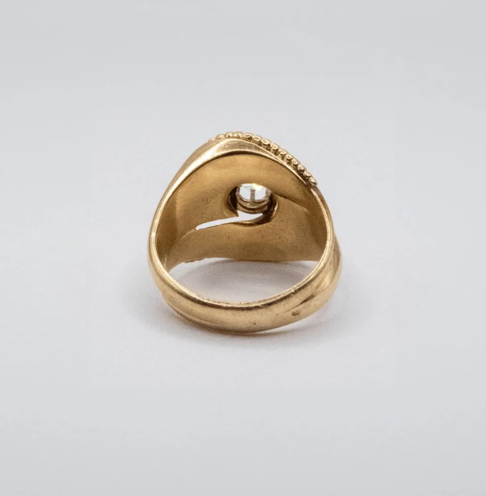 Bague Tank Vintage Or 18K & Diamants