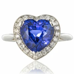 Bague Tanzanite coeur et Diamants