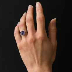 Bague Tanzanite coeur et Diamants