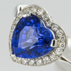 Bague Tanzanite coeur et Diamants