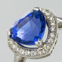Bague Tanzanite coeur et Diamants