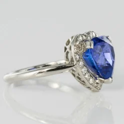 Bague Tanzanite coeur et Diamants