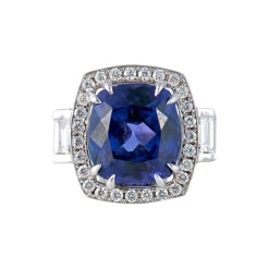 Bague Tanzanite entourage diamants