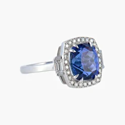 Bague Tanzanite entourage diamants