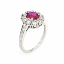 Bague Tiffany & Co Burma Ruby Diamond des années 60 en platine