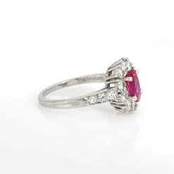 Bague Tiffany & Co Burma Ruby Diamond des années 60 en platine