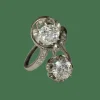 Bague "toi & moi " platine et diamants