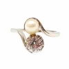 Bague Toi & Moi, diamant, perle